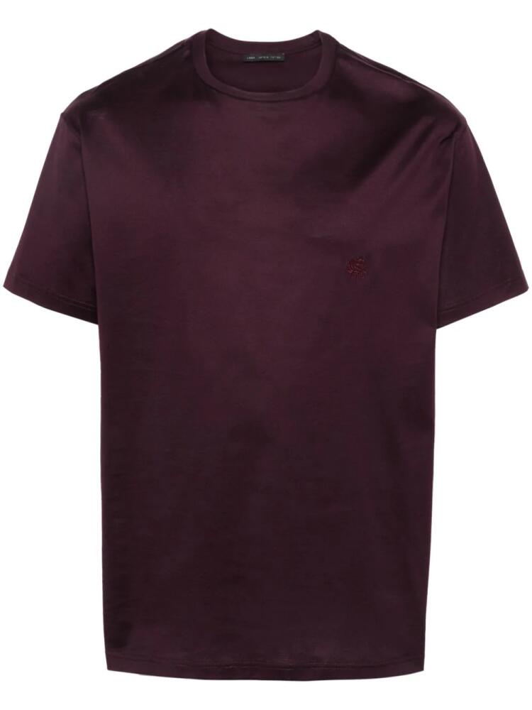 Low Brand logo-embroidered cotton T-shirt - Purple Cover