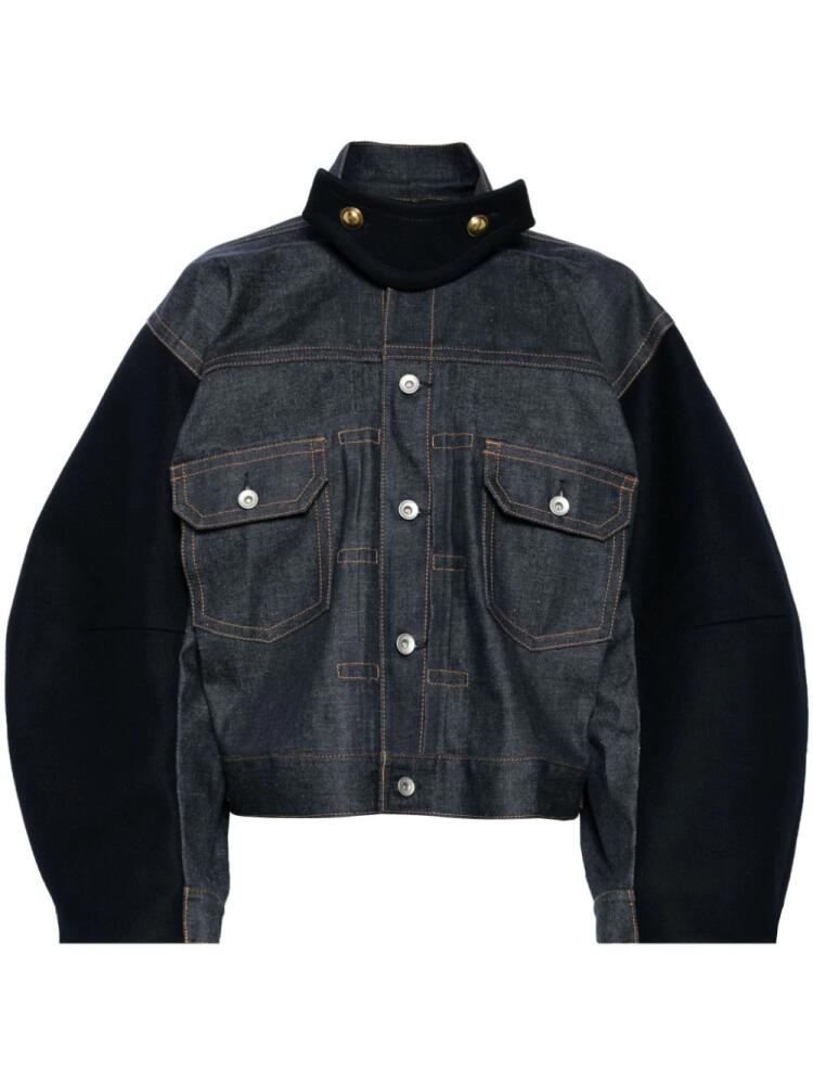 sacai panelled denim jacket - Blue Cover