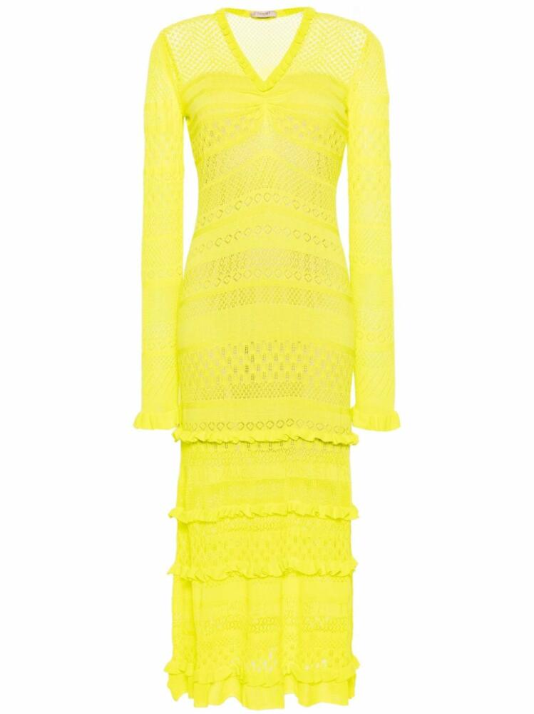 TWINSET open-knit maxi dress - Yellow Cover