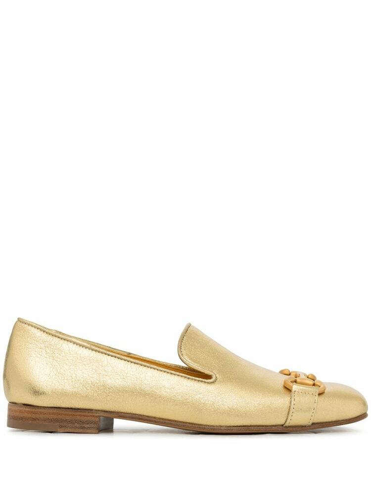 Madison.Maison square-toe horsebit loafers - Gold Cover