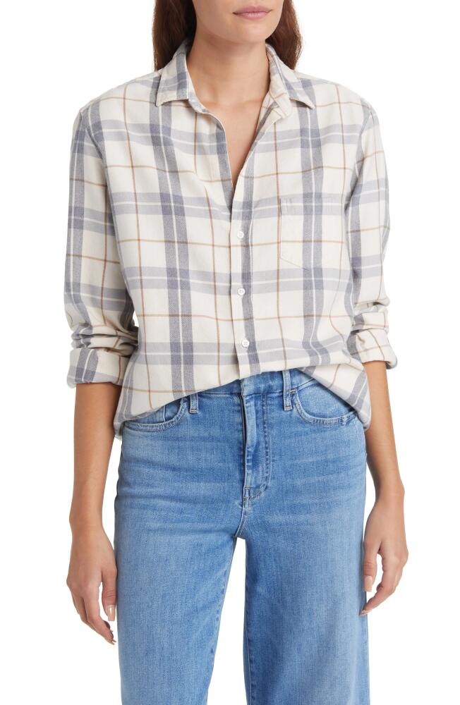 Frank & Eileen Eileen Relaxed Button-Up Shirt in Cream /Camel /Gray Plaid Cover