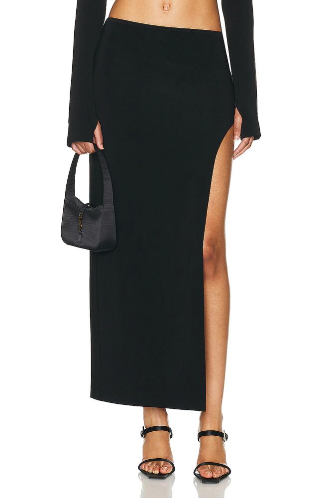 Norma Kamali Marissa Wide Slit Skirt in Black Cover