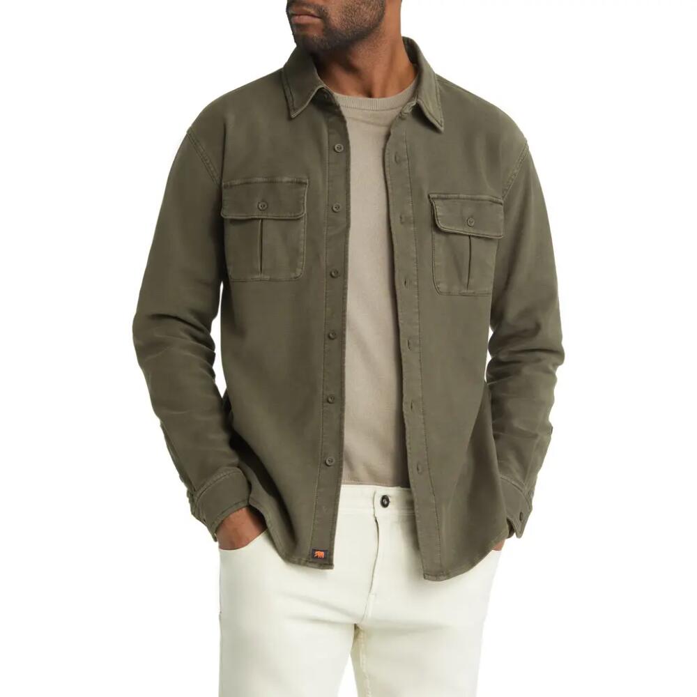 The Normal Brand Tailored Terry Shirt Jacket in Dusty Olive Cover