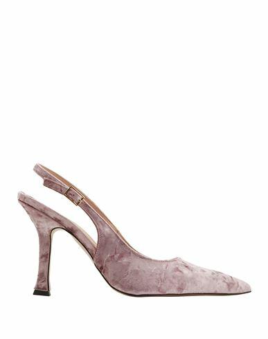 8 By Yoox Velvet Slingback Woman Pumps Pastel pink Textile fibers Cover