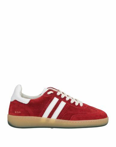 Ed Parrish Man Sneakers Red Leather Cover