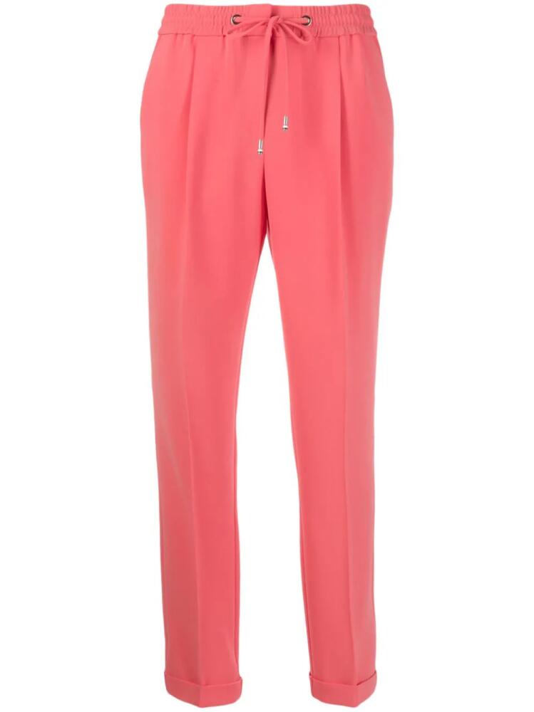 BOSS crepe drawstring straight-fit trousers - Pink Cover