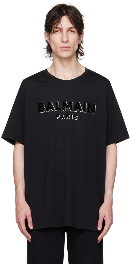 Balmain Black Flocked T-Shirt Cover