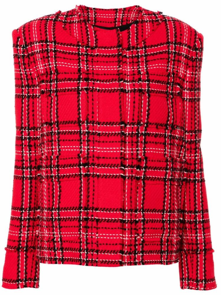 MSGM checked tweed jacket - Red Cover