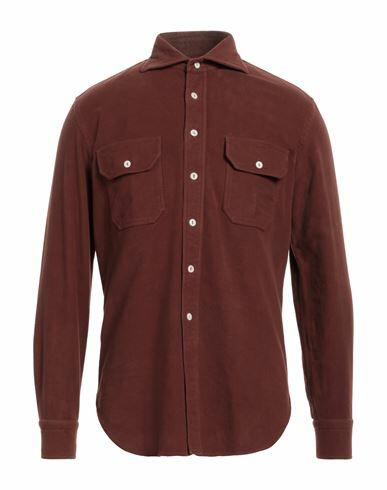 Doppiaa Man Shirt Brick red Cotton, Elastane Cover