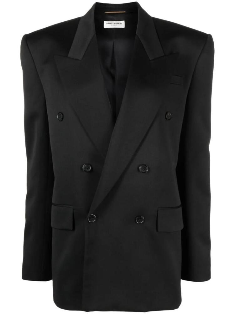 Saint Laurent double-breasted wool blazer - Black Cover