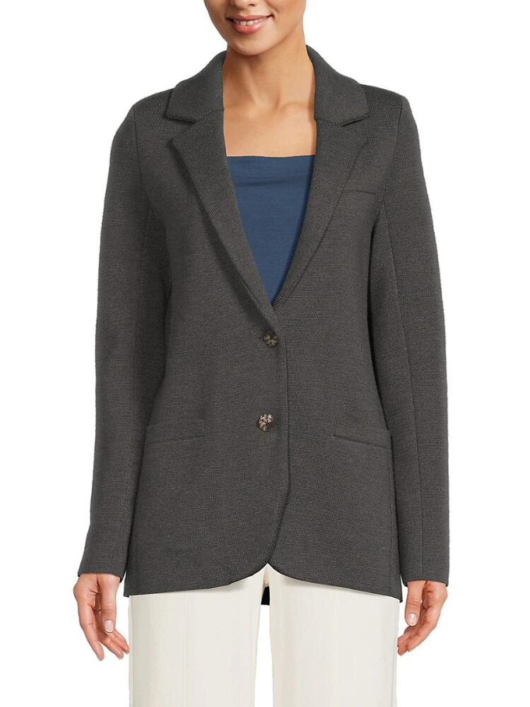 TWP Women's Merino Wool Boyfriend Blazer - Charcoal Cover