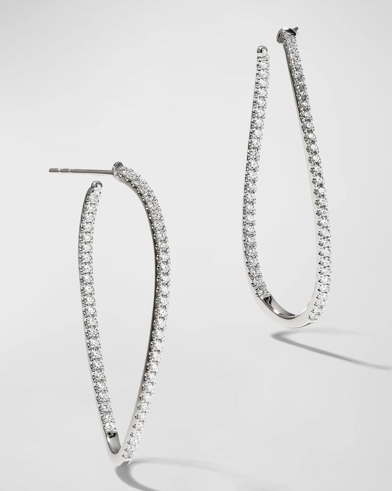 Memoire 18KWG Medium Diamond Pave Twist Hoop Earrings, 1.50tcw Cover