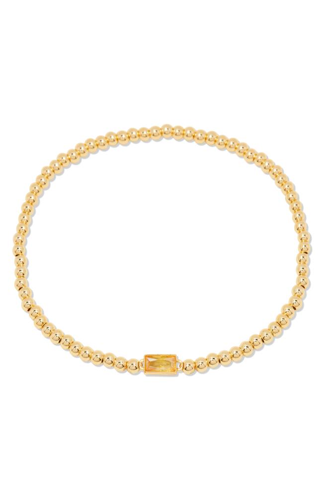 Brook and York Kylie Birthstone Beaded Stretch Bracelet in Gold - November Cover