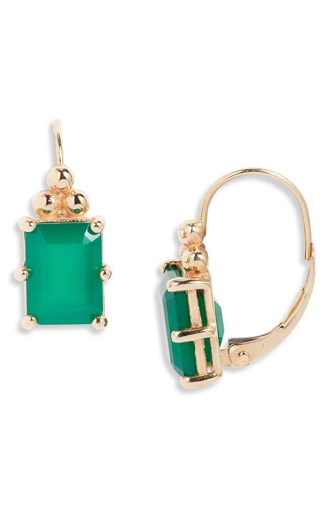 Anzie Cléo Carré Green Onyx Drop Earrings Cover