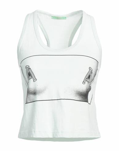 Aries Woman Tank top Light green Cotton Cover