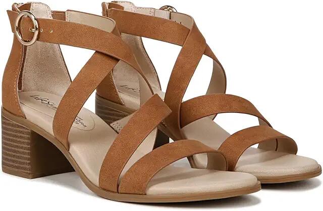 LifeStride Heritage Strappy Block Heel Dress Sandals (Tan) Women's Sandals Cover