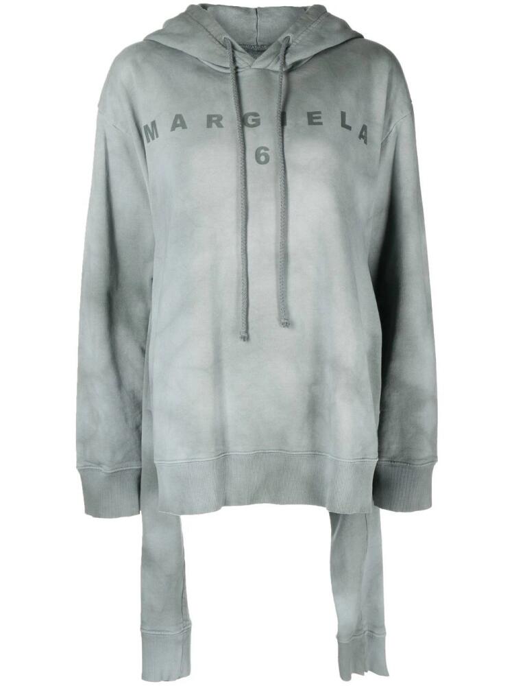 MM6 Maison Margiela logo tie-dye print hoodie - Green Cover