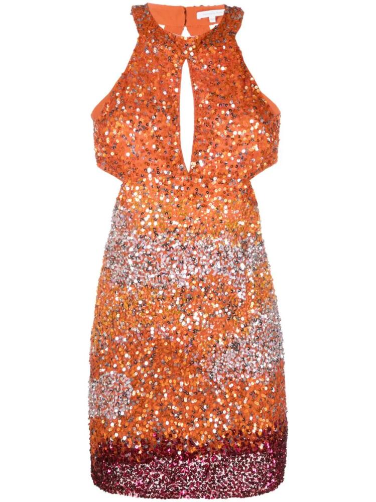 Patrizia Pepe sequin-embellished tulle mini dress - Orange Cover