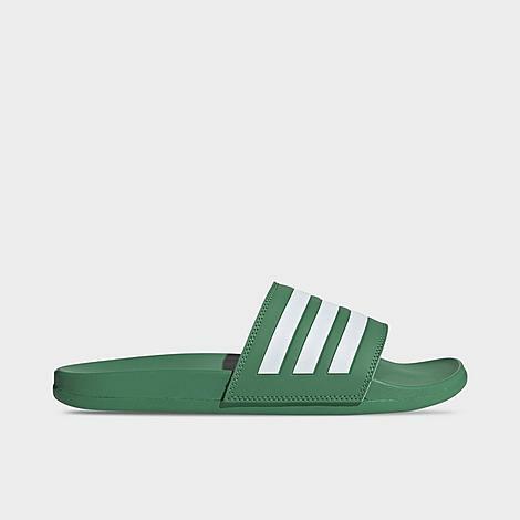 Adidas Men's adilette Comfort Slide Sandals in Green/Preloved Green Cover