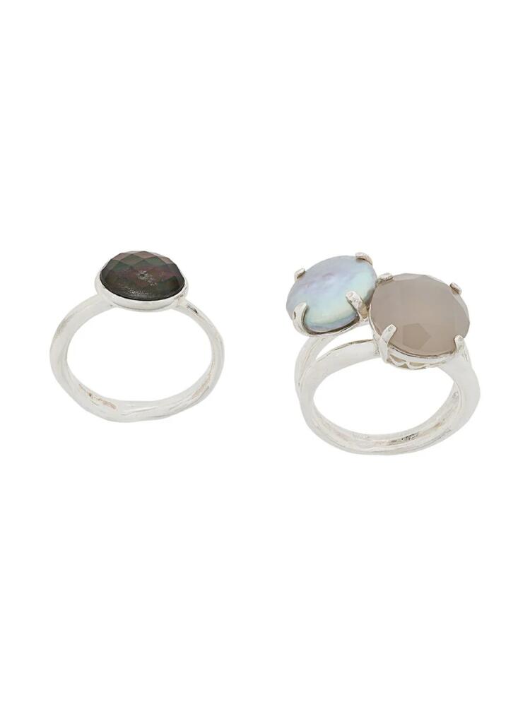 Wouters & Hendrix My Favourites pearls and agate stones ring - Silver Cover