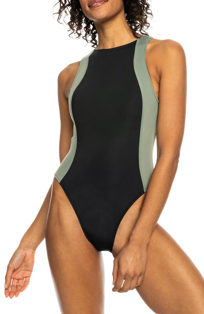 Roxy Pro Performance One-Piece Swimsuit in Anthracite Cover