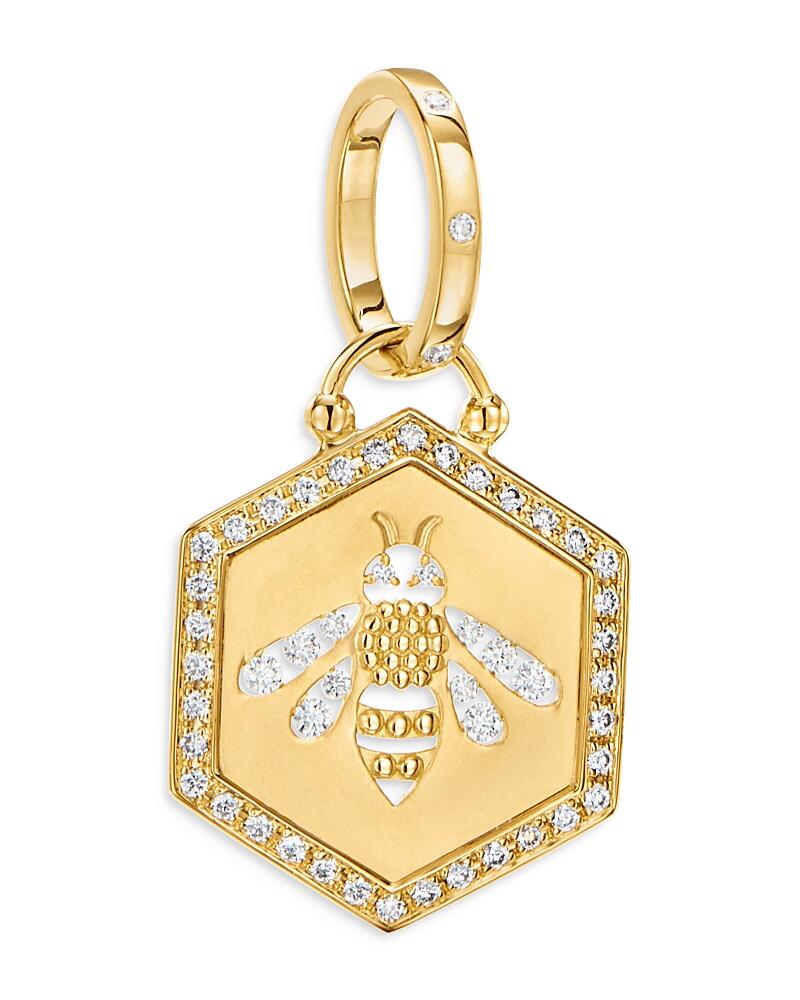 Temple St. Clair 18K Yellow Gold Diamond Bee Pendant Cover