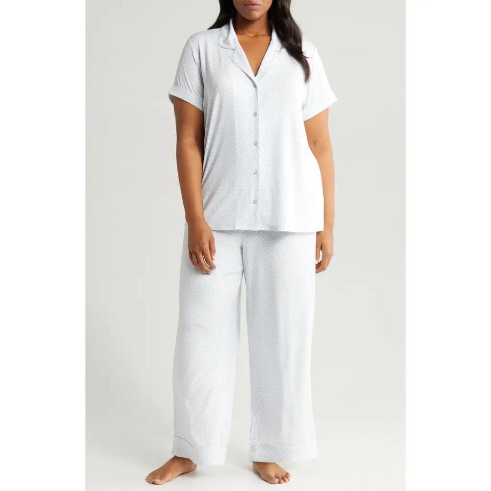 Nordstrom Moonlight Eco Crop Pajamas in Blue Feather Hatch Dot Cover