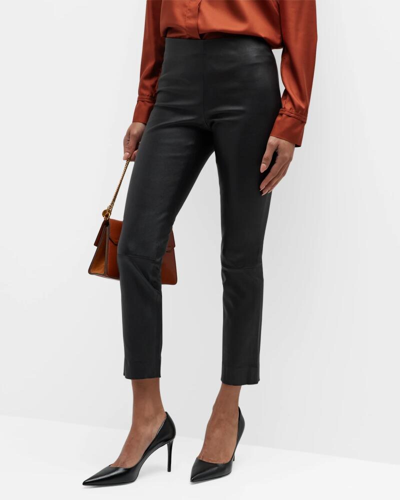 Vince Cropped Leather Leggings Cover