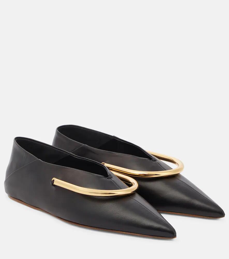 Jil Sander Embellished leather flats Cover