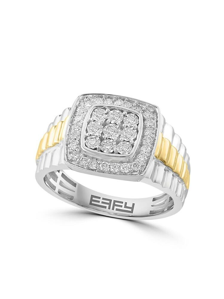 Effy Men's 14K Two Tone Gold & 0.5 TCW Diamond Ring Cover