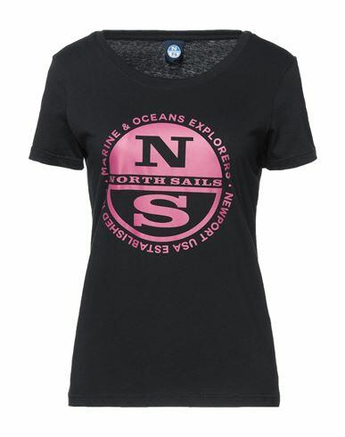 North Sails Woman T-shirt Black Cotton Cover