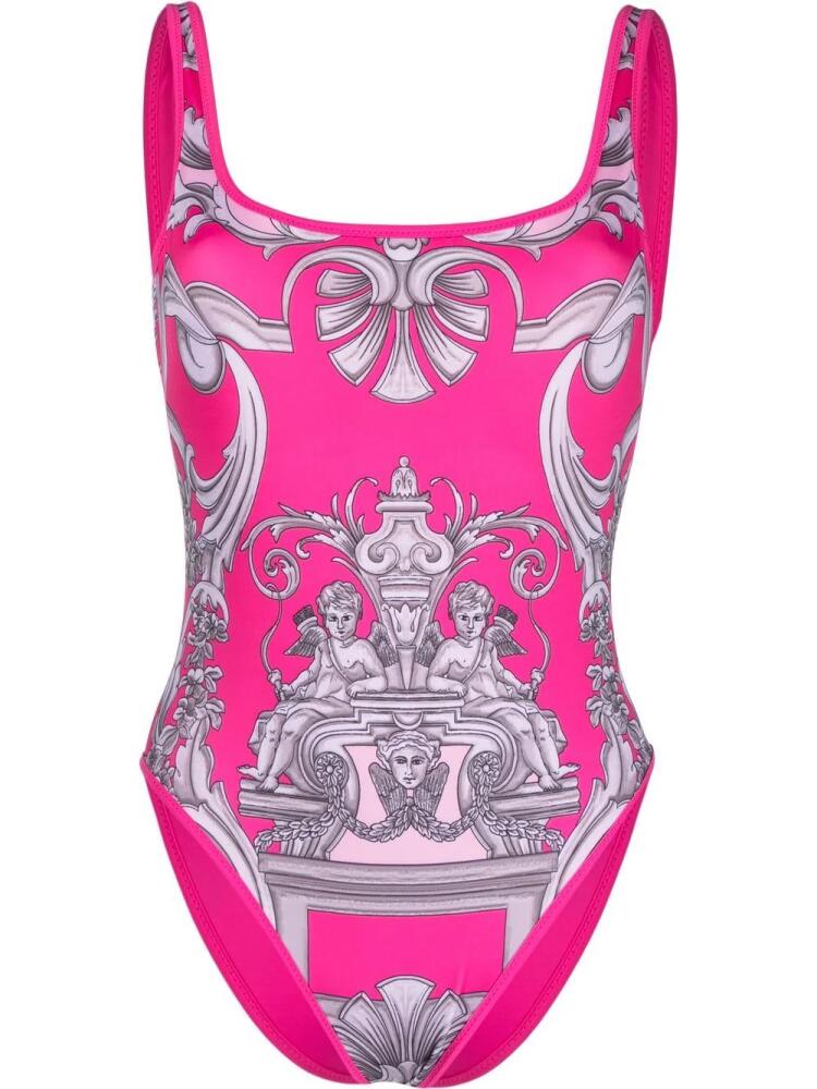 Versace graphic-print one-piece - Pink Cover