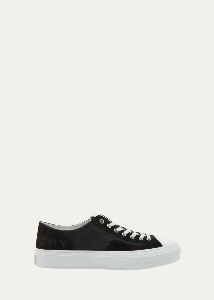 Givenchy Men's City Canvas Suede Low-Top Sneakers Cover