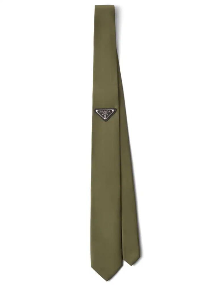 Prada enamle-logo tie - Green Cover