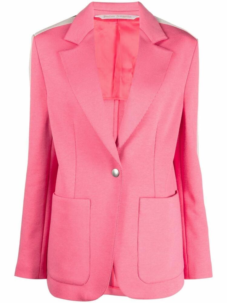 Palm Angels single breasted stripe-trim blazer - Pink Cover