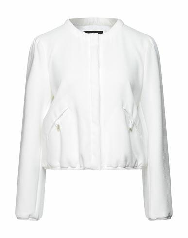 Emporio Armani Woman Blazer White Polyester, Elastane Cover