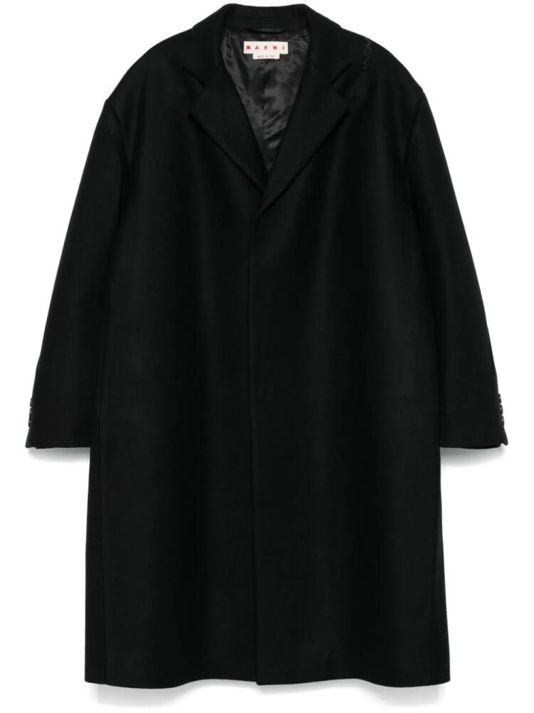 Marni embroidered logo coat - Black Cover