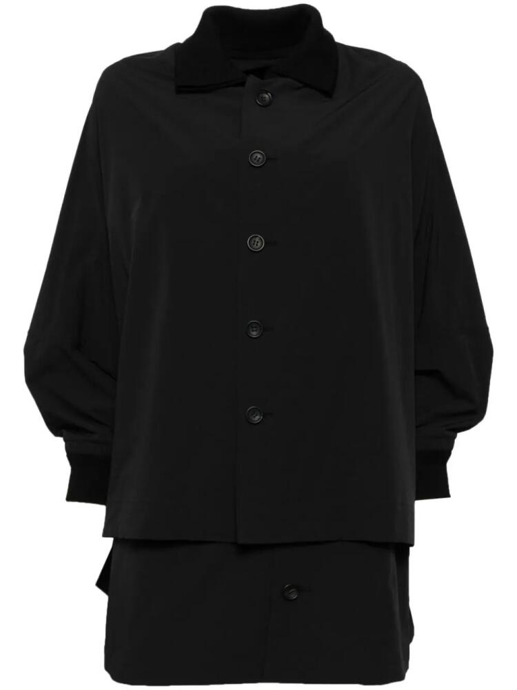 Yohji Yamamoto layered single breasted coat - Black Cover