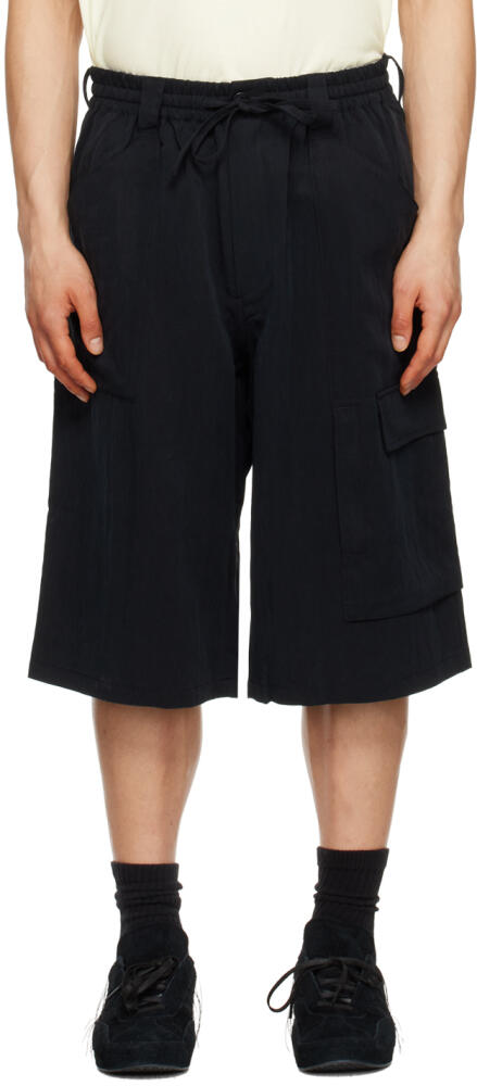 Y-3 Black Crinkled Shorts Cover