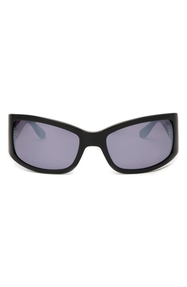 DEZI x Monet Montay 61mm Shield Sunglasses in Black /Smoke Flash Cover