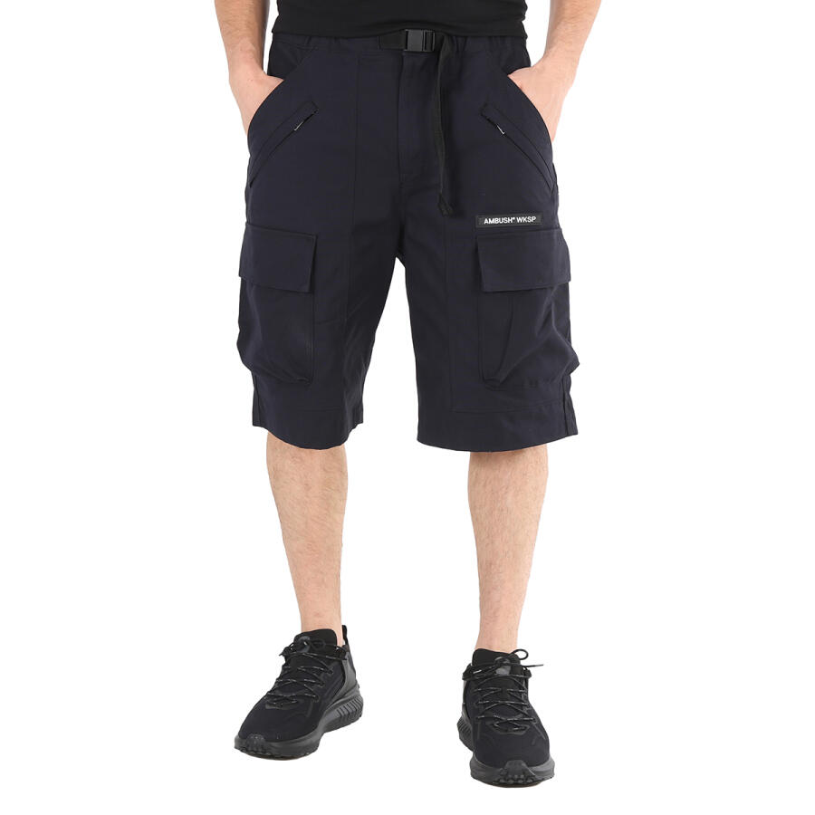 Ambush Mens Black Cotton Cargo Shorts Cover