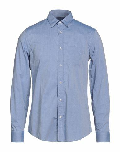 Trussardi Jeans Man Shirt Sky blue Size 15 ½ Cotton Cover