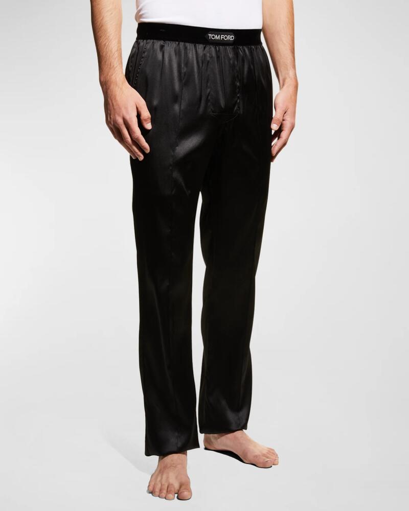 TOM FORD Men's Silk Logo Pajama Pants Cover