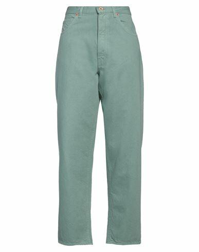 Pence Woman Pants Sage green Cotton Cover