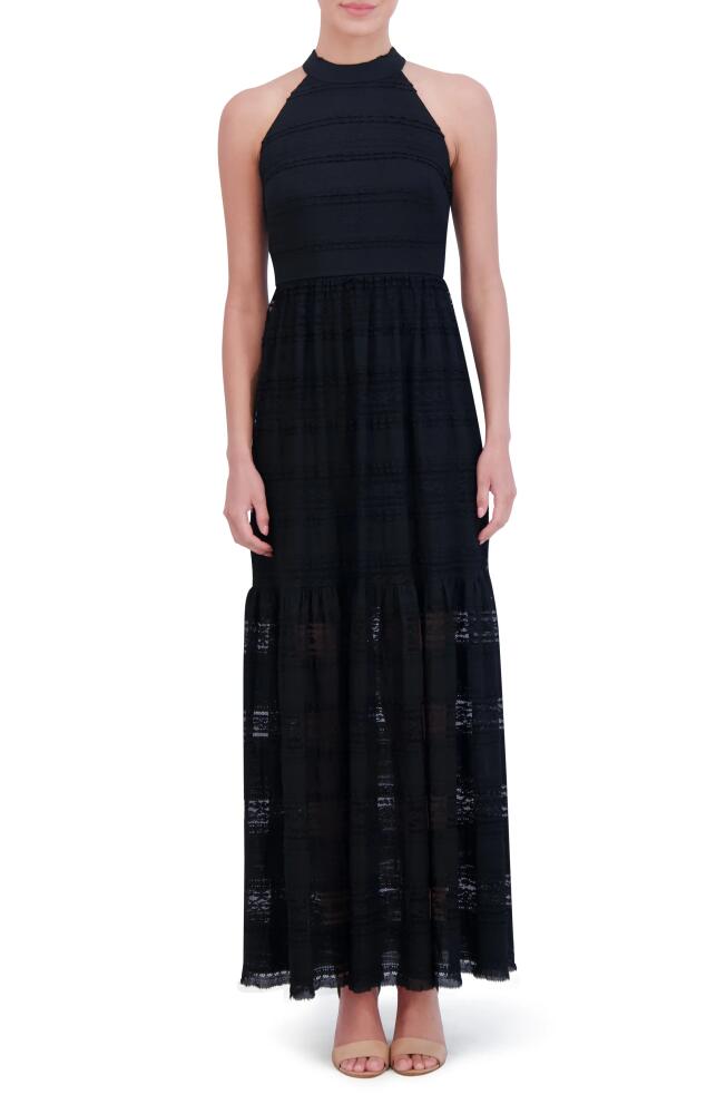 Eliza J Lace Inset Maxi Dress in Black Cover