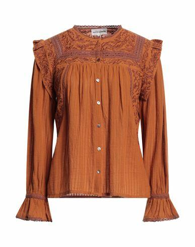 Antik Batik Woman Shirt Tan Cotton Cover