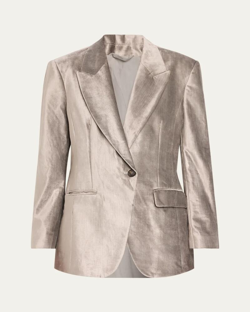 Brunello Cucinelli Sleek Velvet Suit Jacket Cover