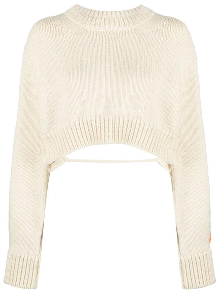 Heron Preston open-back cropped wool jumper - White Cover