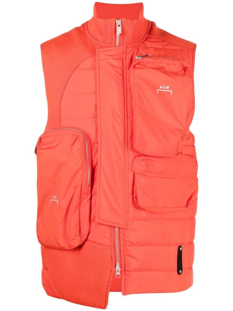 A-COLD-WALL* asymmetric padded gilet - Red Cover