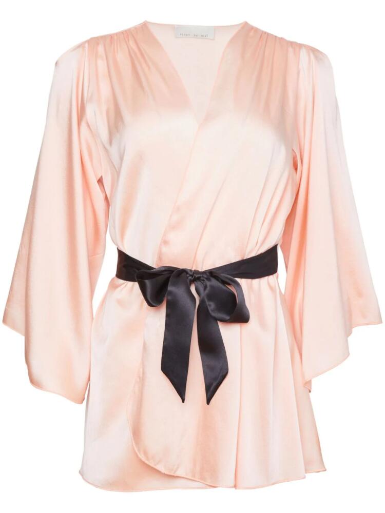 Fleur Du Mal Angel satin robe - Pink Cover